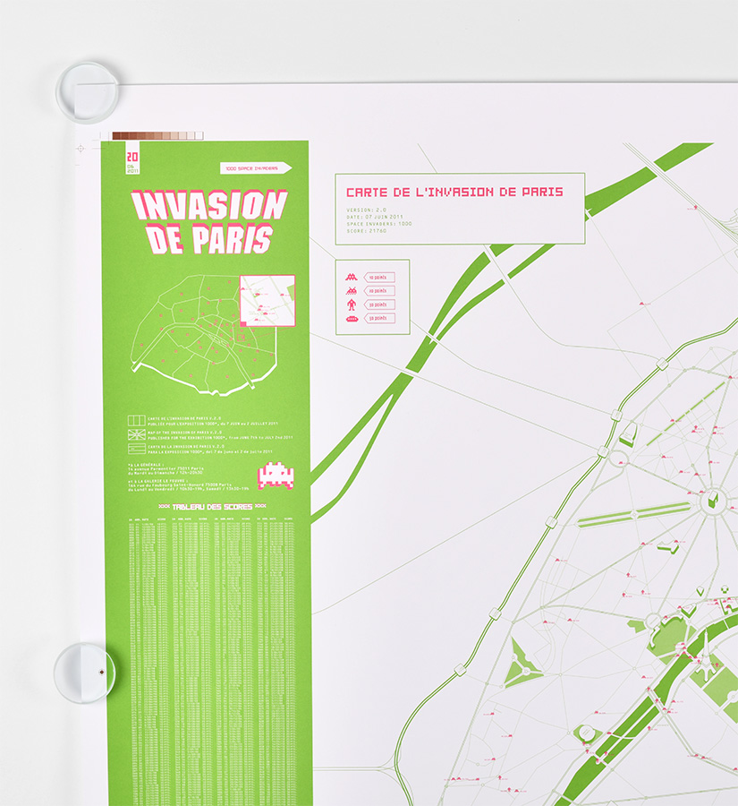 Invader - Signed map of Paris V2.0 - Artwork - Screen print