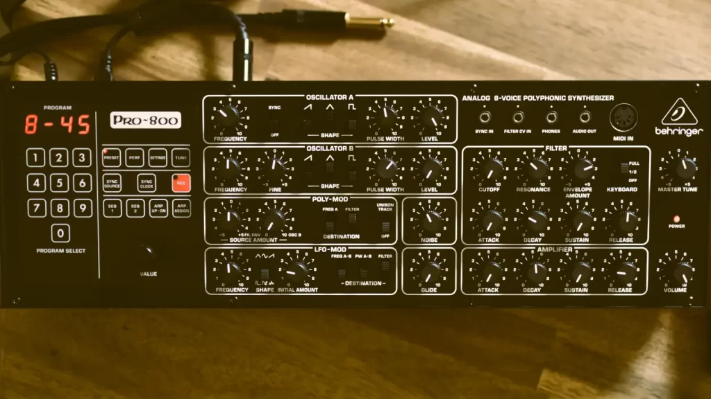 The Behringer Pro-800, an affordable polyphonic synthesizer