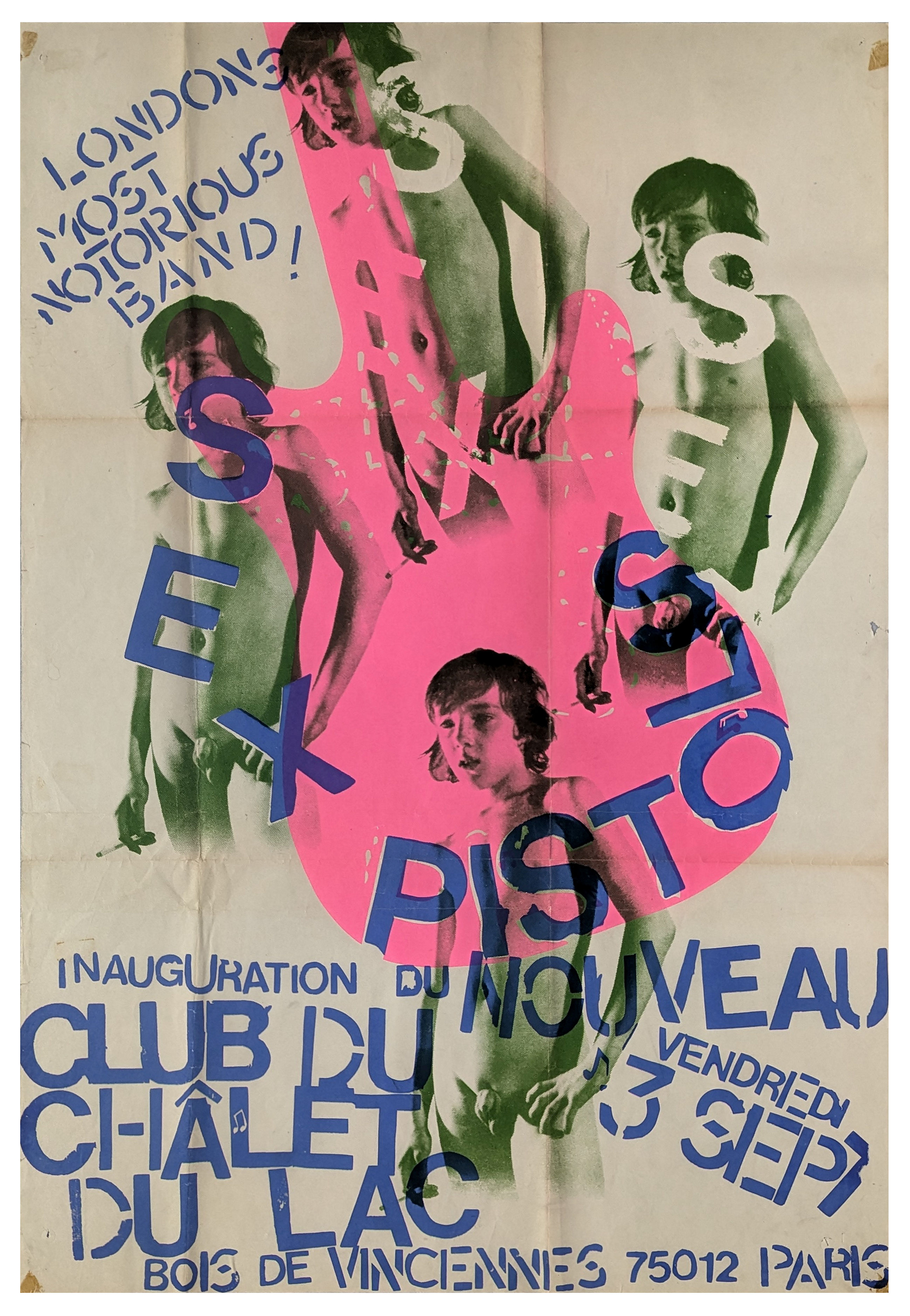 Vintage French Sex Pistols Concert Poster Available For Immediate