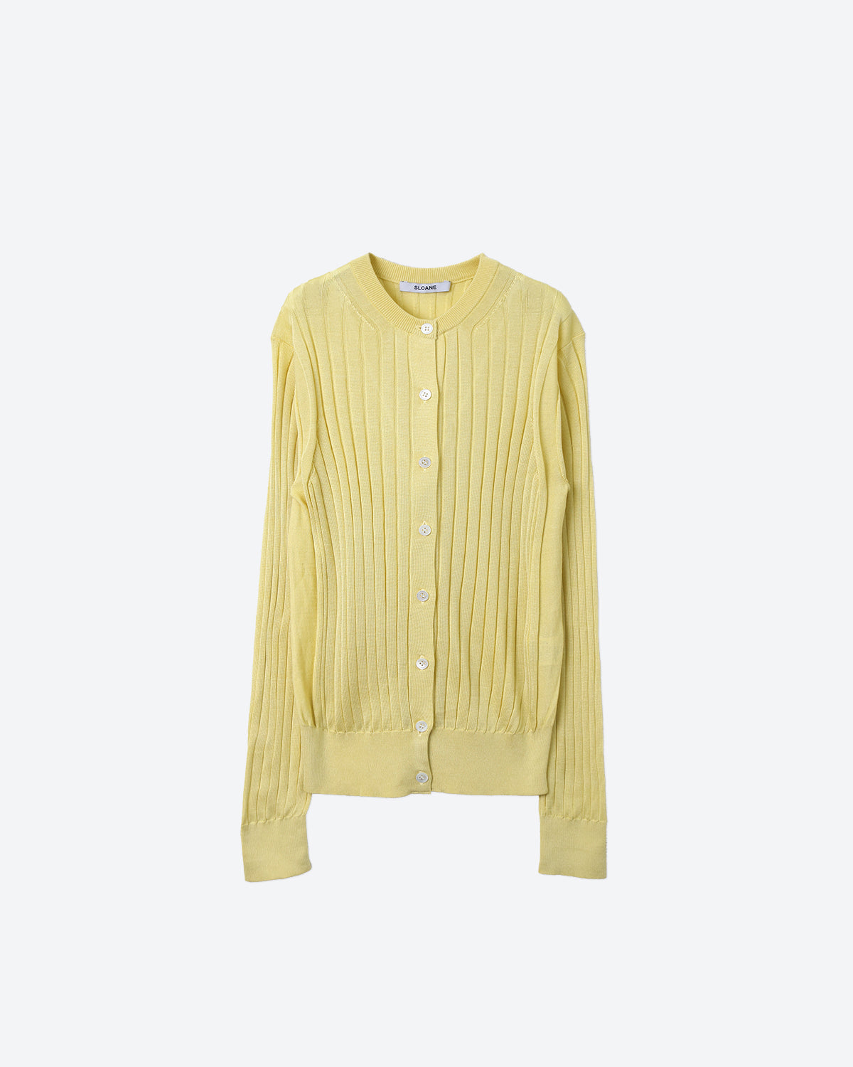 18Gワイドリブ シルク クルーネックカーディガン SL8S-585-S10