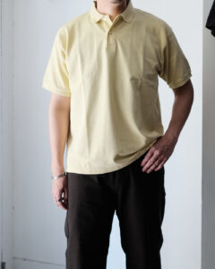 SEED STITCH SHORT SLEEVE POLO col.Yellow - Sleepy PEOPLE