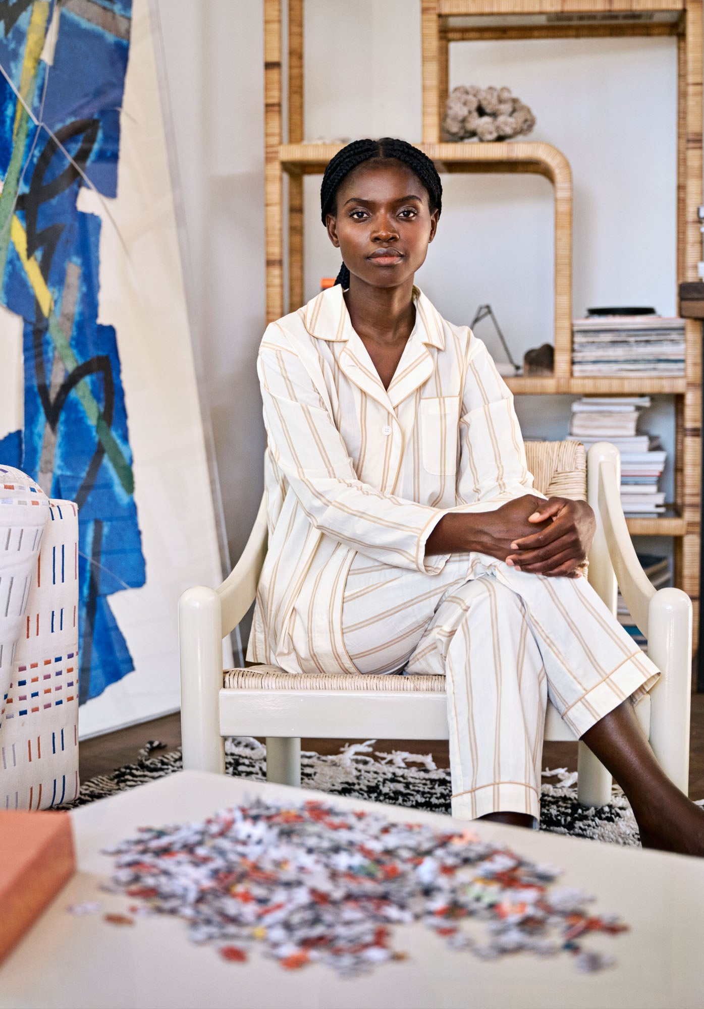 Bishop Pajama Set in Sand & Cream Stripe – Sleepy Jones