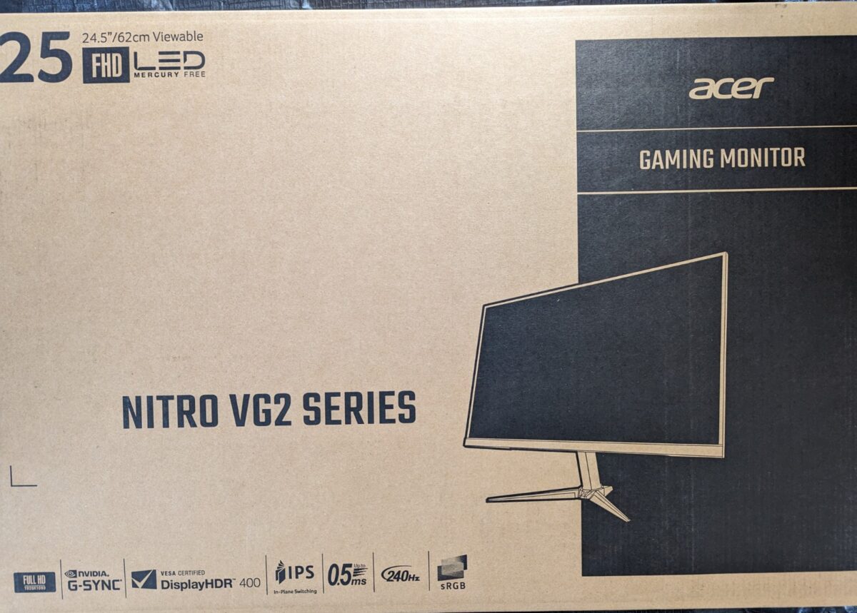 Acer Nitro VG252QXbmiipxのレビュー【IPSパネル、240Hzのおすすめ