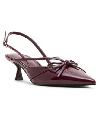 Madden Girl Women's Vixen Bow Slingback Kitten Heel Pumps - Macy's
