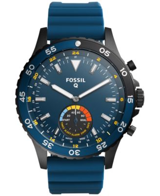 Fossil Q Men's Crewmaster Blue Silicone Strap Hybrid Smart Watch