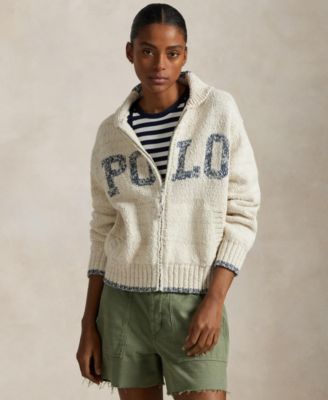Polo Ralph Lauren Women's Logo Shawl-Collar Full-Zip Cardigan - Macy's