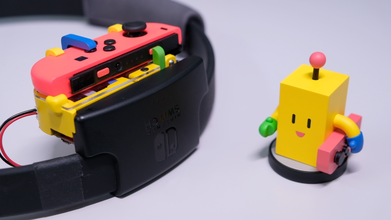 リングフィット」とエアロバイクを合体させ、「マリオカート」をプレイ