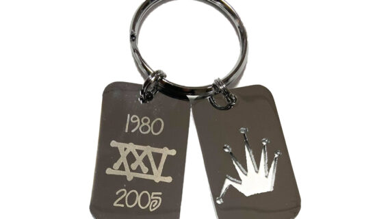 Stussy Dog Tag Keychain XXV Anniversary Silver