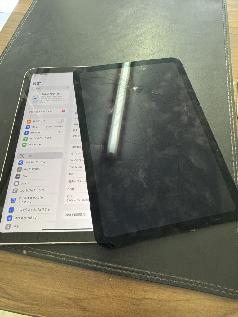 iPad mini6 液晶不具合修理】縦線・黒いシミ・タッチ不良はジーニー