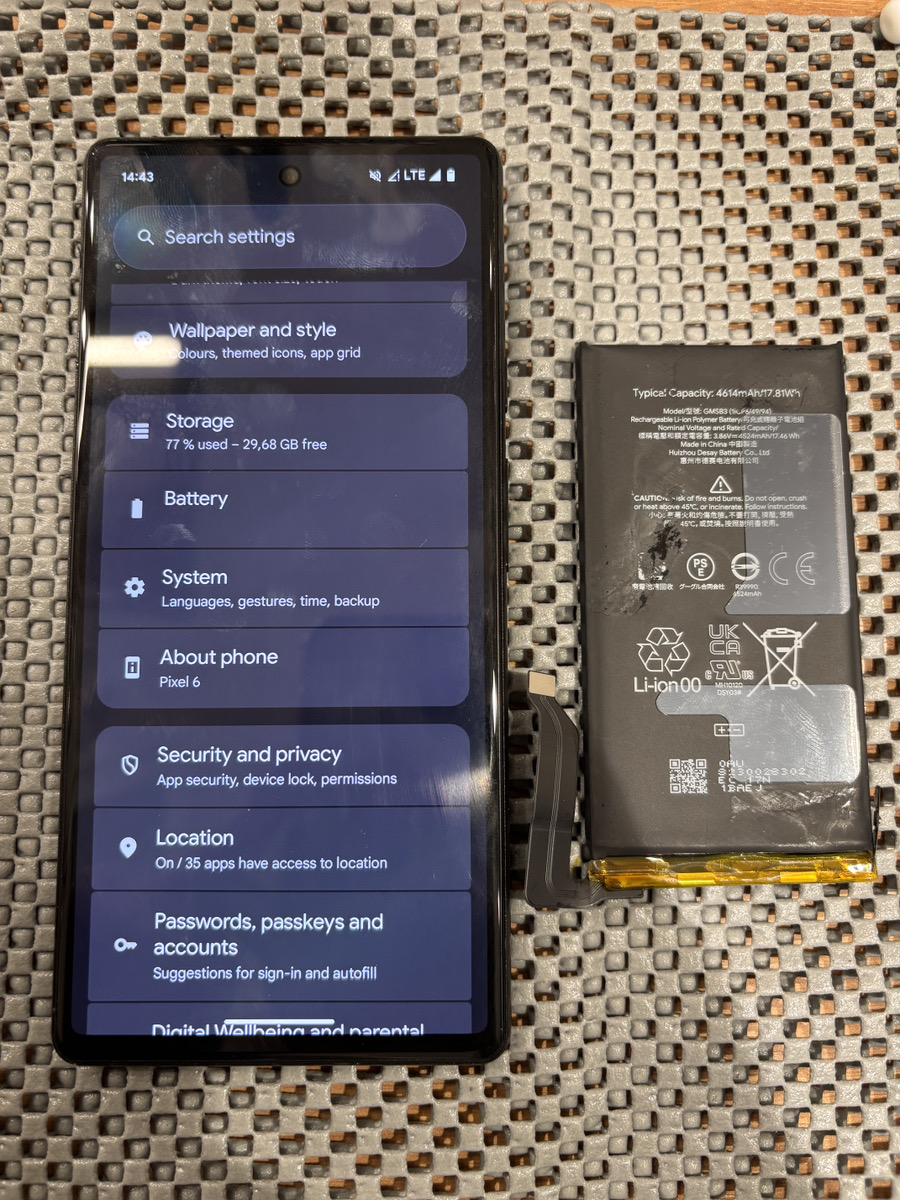 Google Pixel 6バッテリー交換修理【COCOスマホソニック錦糸町PARCO店