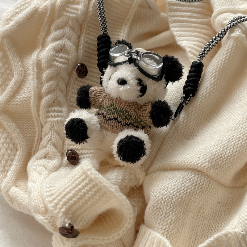 キュートペアパンダドールサイドクリップスマホショルダー【ストラップ