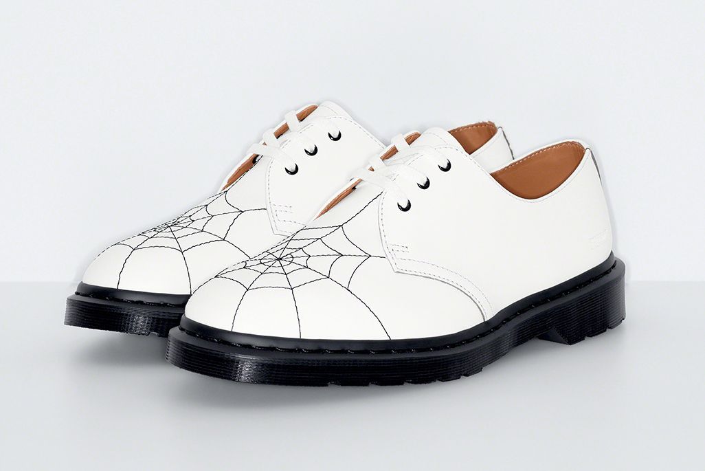 Supreme and Dr. Martens Spin Up a Spider-Webbed 3-Eye Shoe - Releases