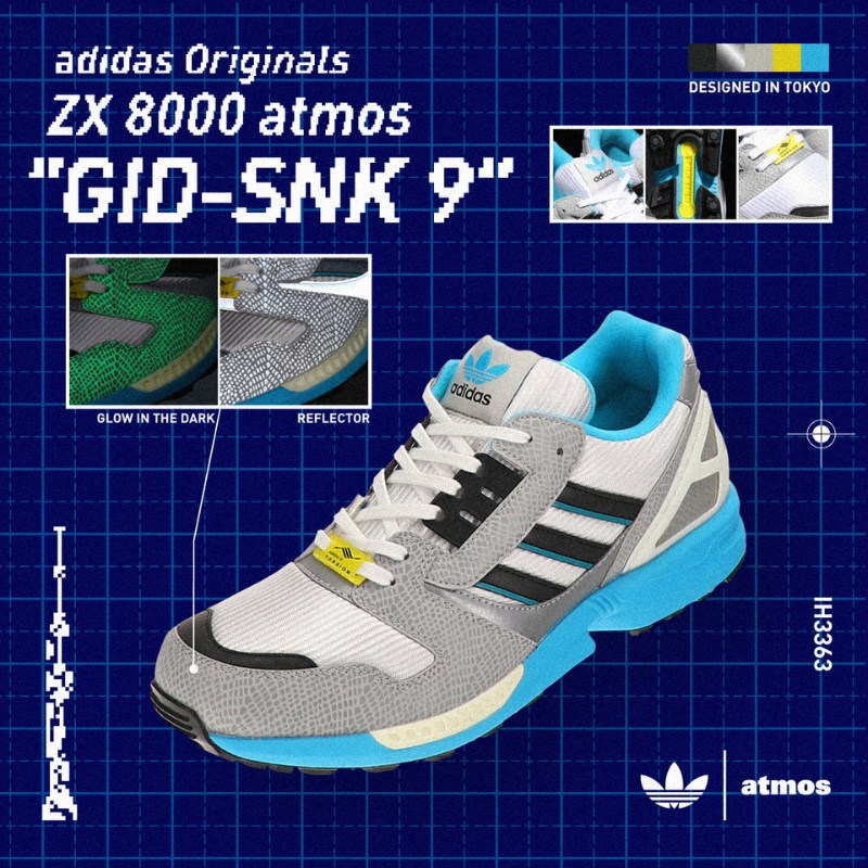 イラスト ie adidas ZX 8000 GRAFFITI atmos FOOTWEAR WHITE/CORE