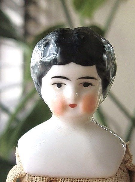 限定価格！チャイナヘッドドール 農家の花嫁 麦わら帽子 アンティーク