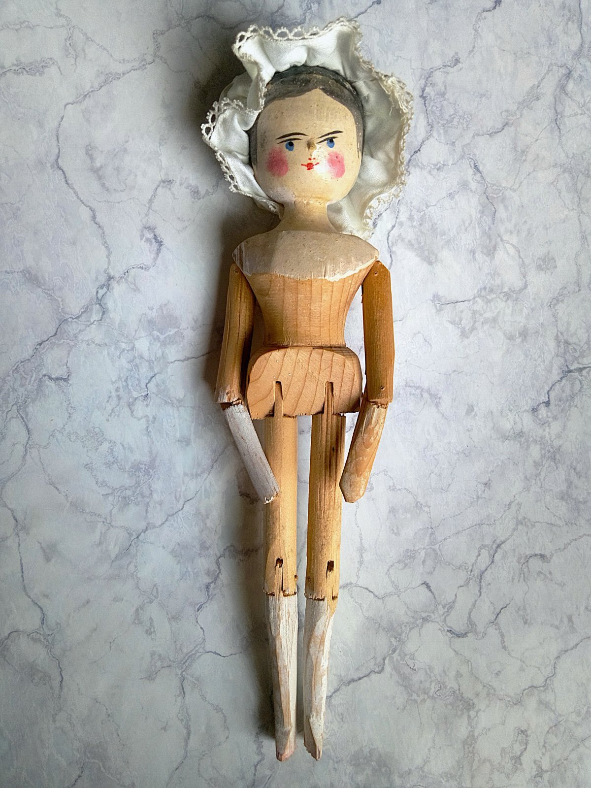 ペグドール オランダ人形 29cm 人形の家 アンティークのウッデン