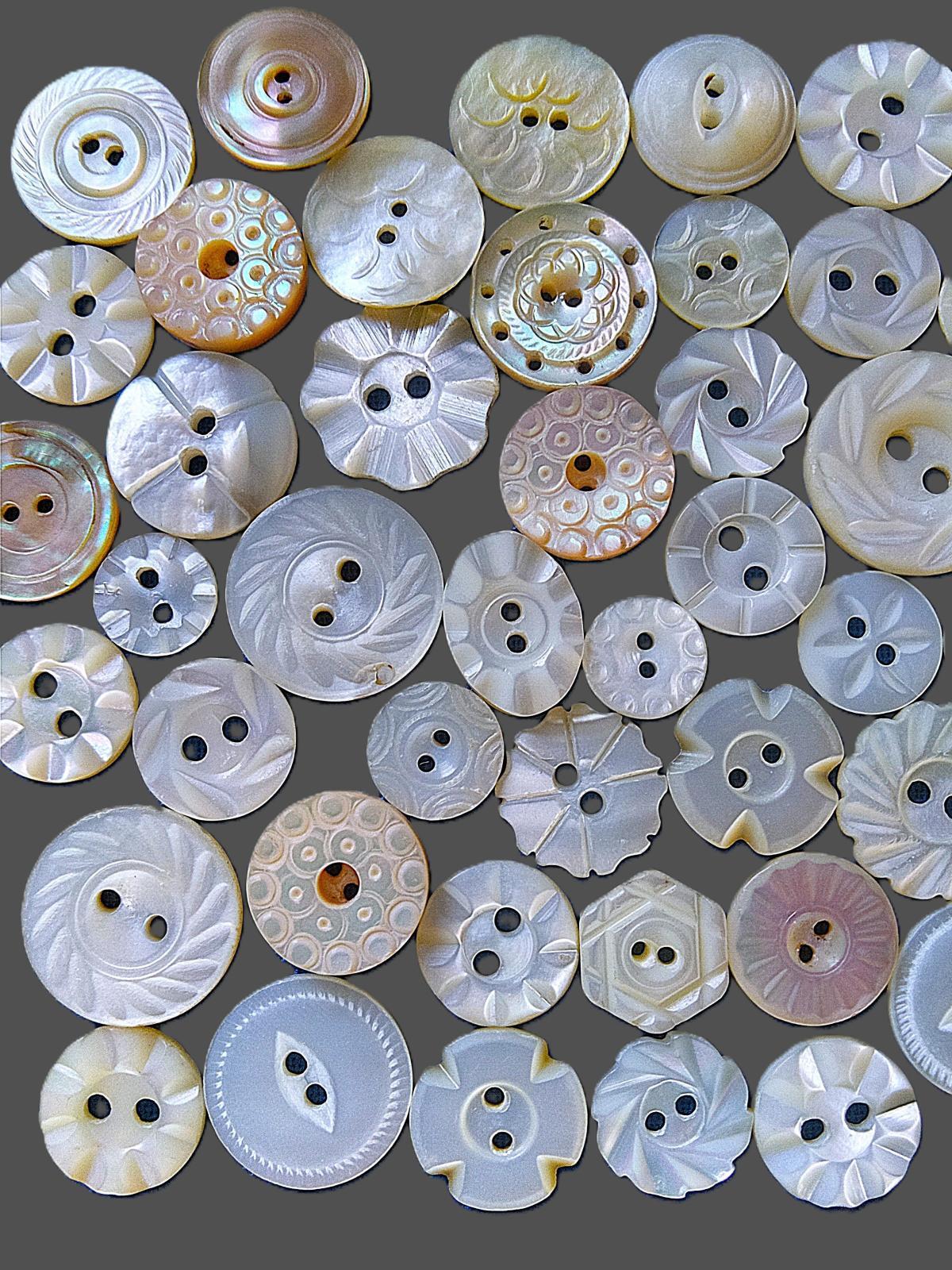 刻みのきれいなシェルボタン セット 貝ボタン マザーオブパール - SNAP