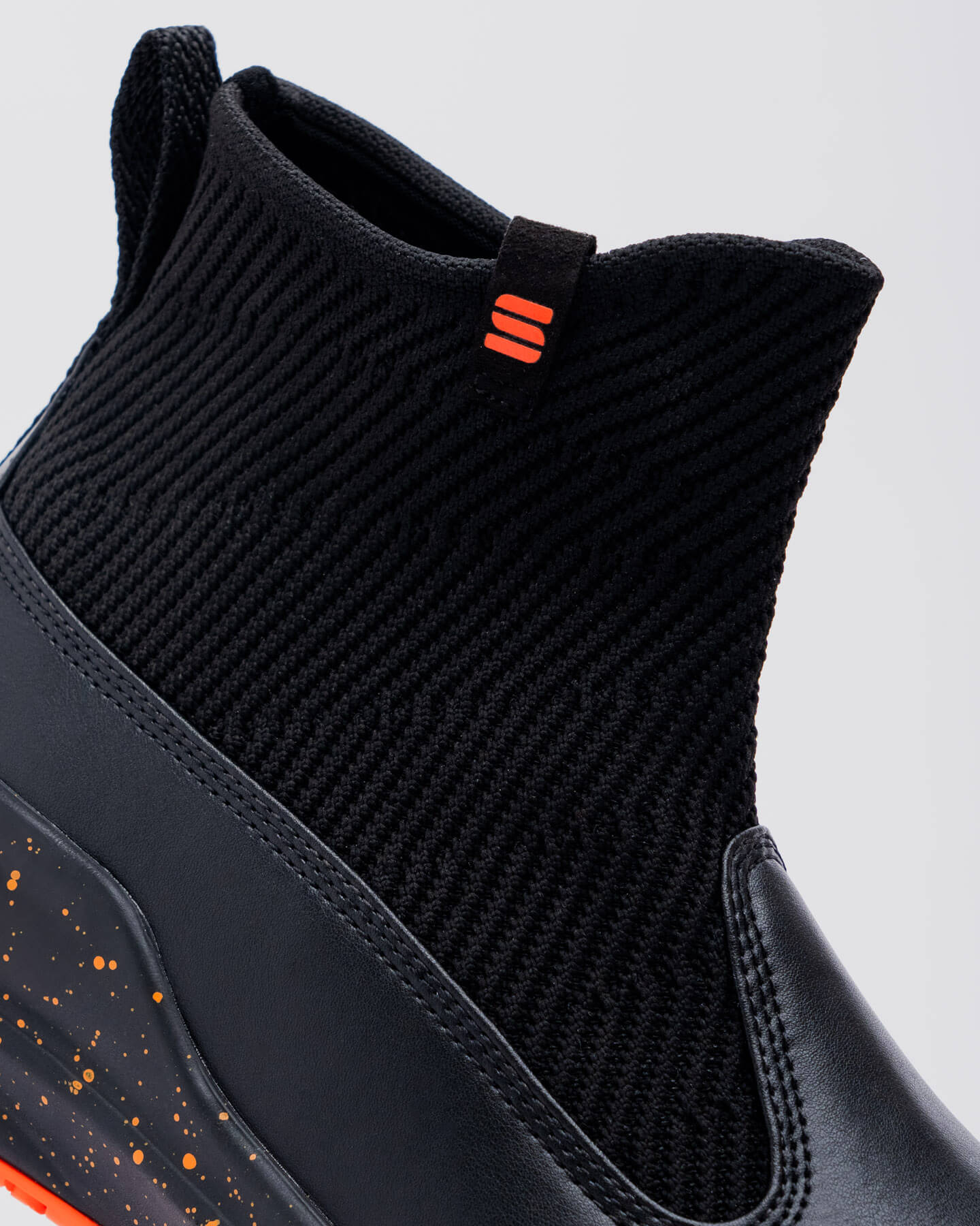 Pro Tangerine: Black and Orange Work Sneakers - Snibbs