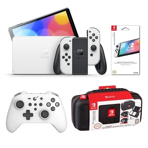 Nintendo Switch - OLED Model w/ White Joy-Con, Zen Pro Controller