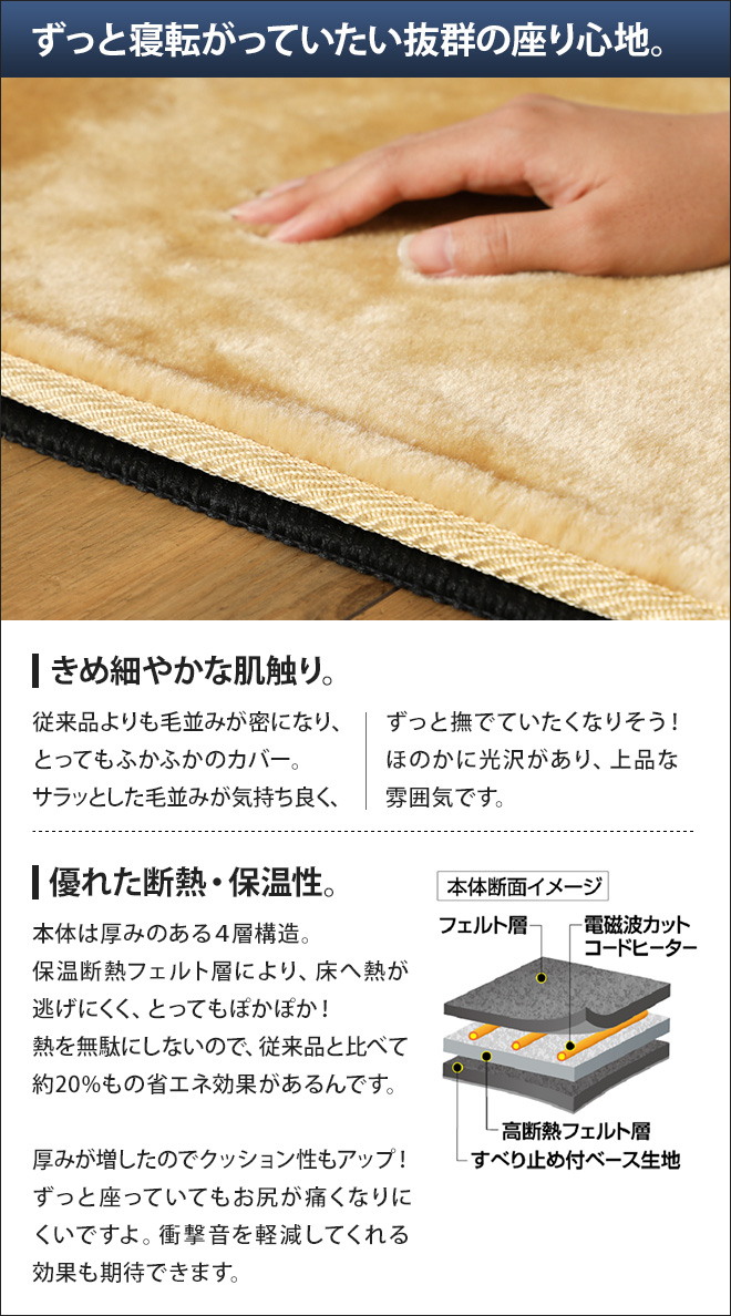 電気ホットカーペット 電磁波カット 3畳用 カバー付 【選べる豪華特典