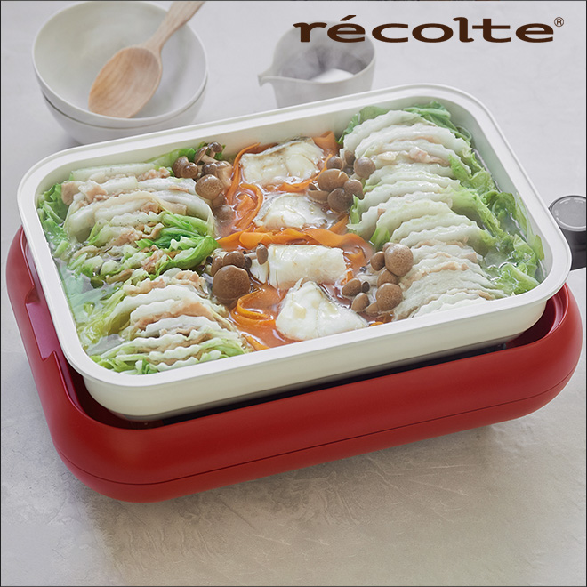 レコルト ホットプレート ＆ セラミックスチーム深鍋 セット 【3大特典