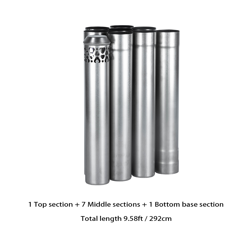 2.36in / 6cmチタン煙突セット | 円筒形煙突 | 取り外し可能な組み立て