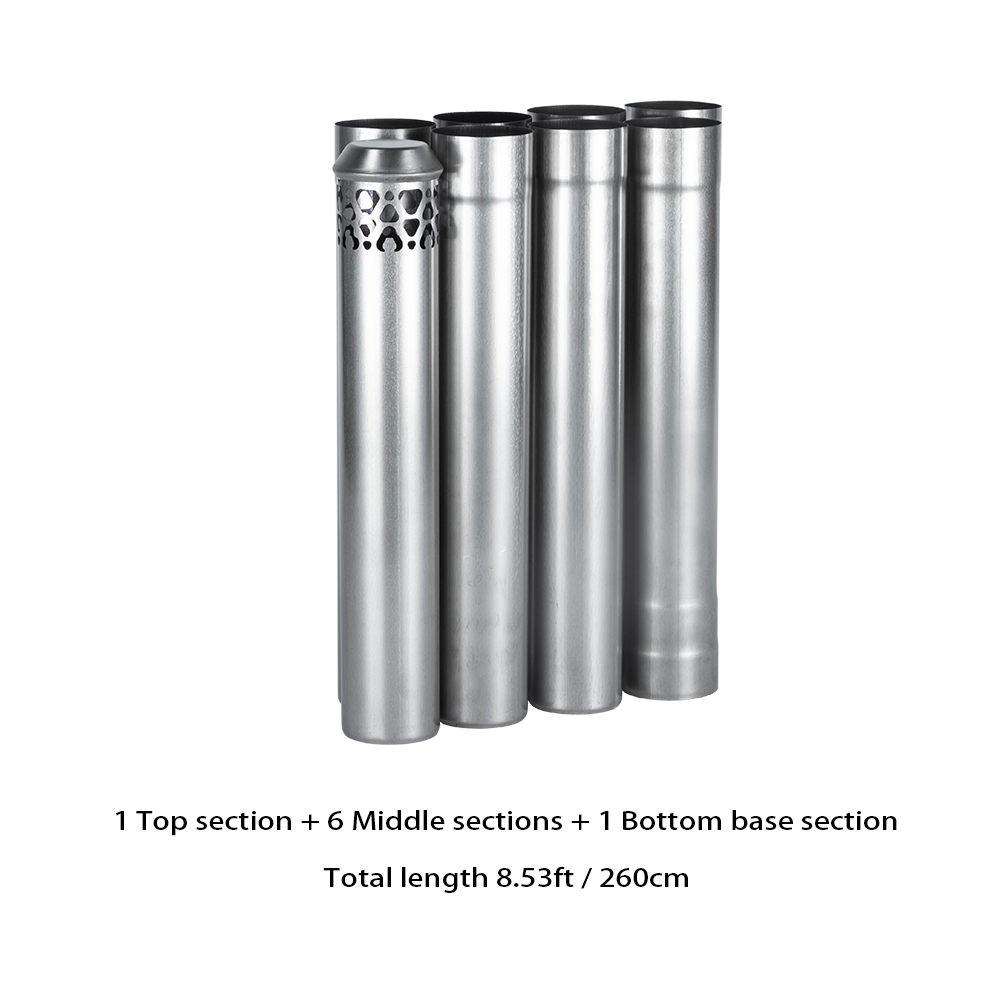 2.36in / 6cmチタン煙突セット | 円筒形煙突 | 取り外し可能な組み立て