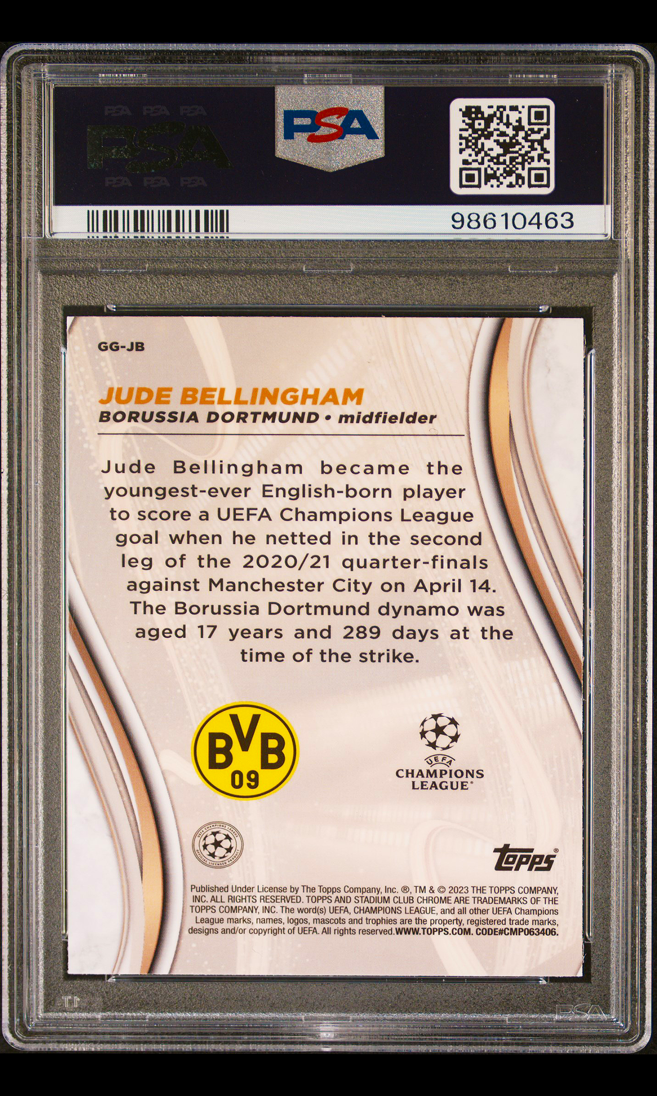 23 Topps Stadium Club Chrome Soccer - #GGJB Jude Bellingham