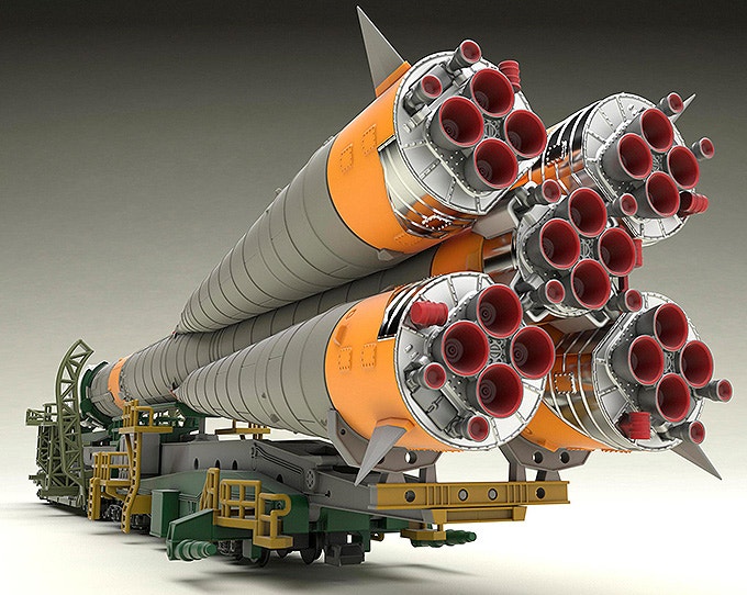 MODEROID 1/150プラスチックモデルソユーズ ロケット ＋ 搬送列車特設