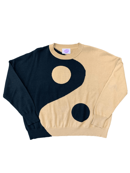 Yin Yang Sweater - Black and Tan – Sparkle City Co