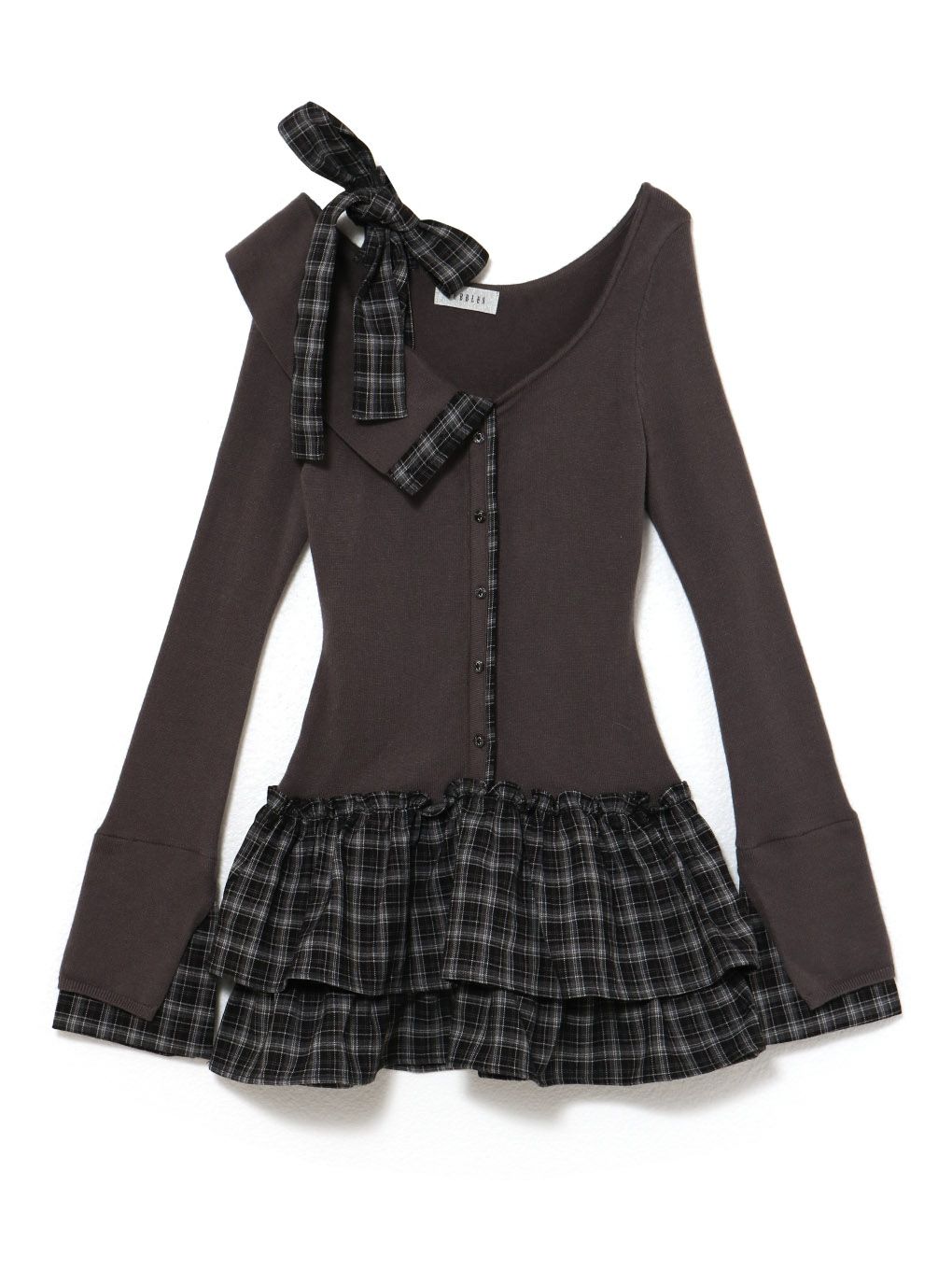 BUBBLES】チェックリボンワンショルワンピース | sparkling mall