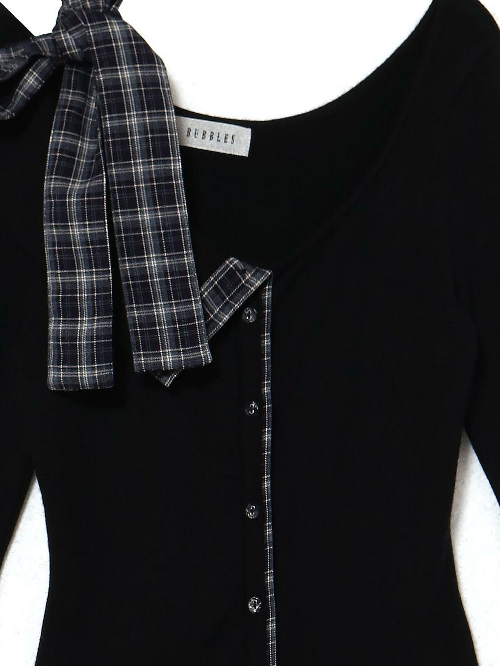 BUBBLES】チェックリボンワンショルワンピース | sparkling mall