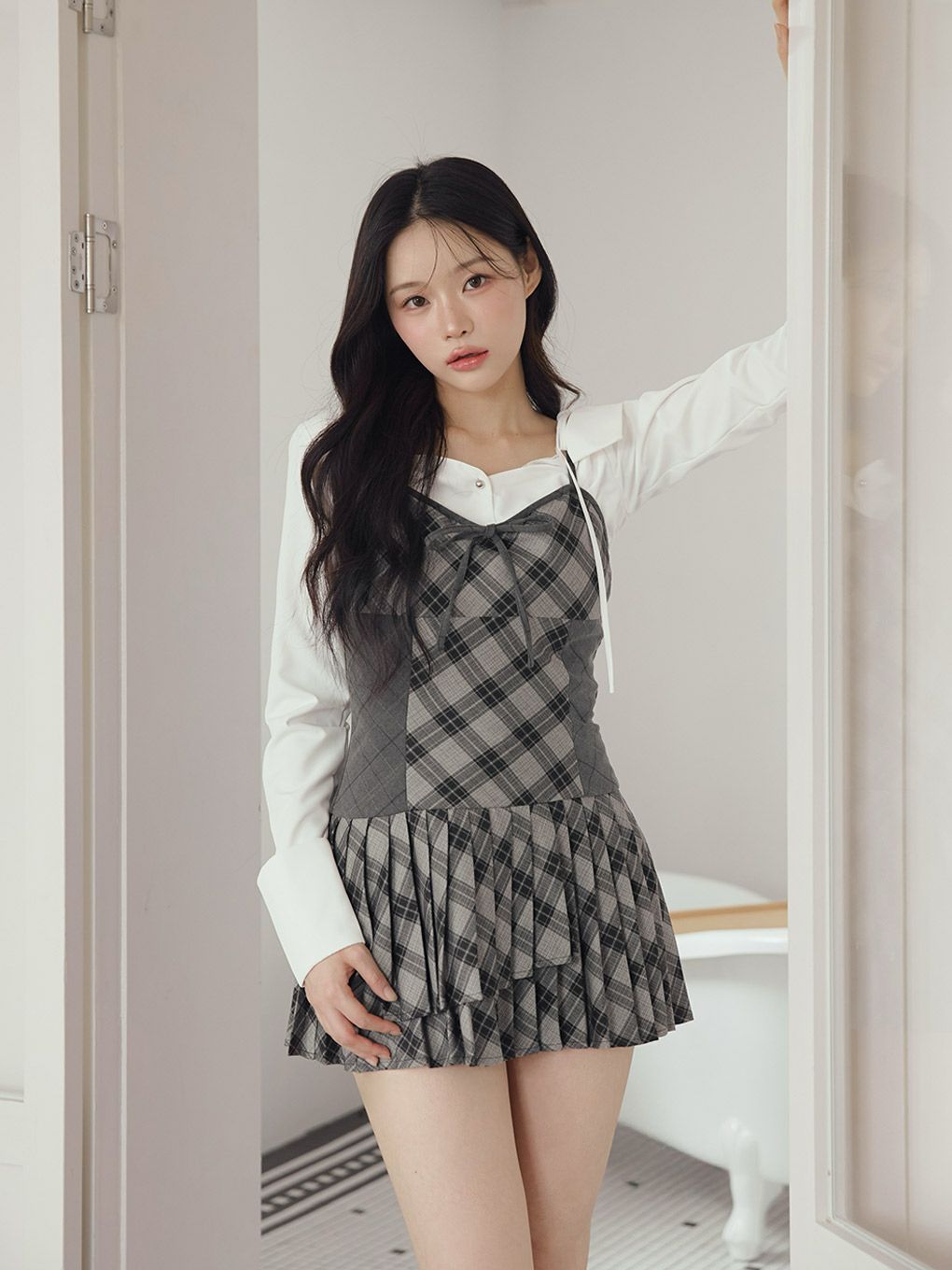 BUBBLES】ミックスチェックキャミワンピース | sparkling mall online