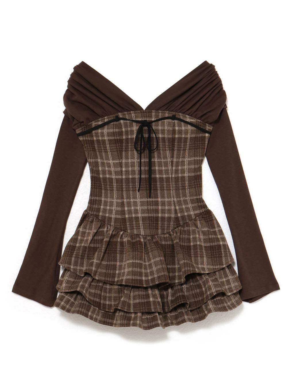 BUBBLES】チェックレイヤードワンピース | sparkling mall online store