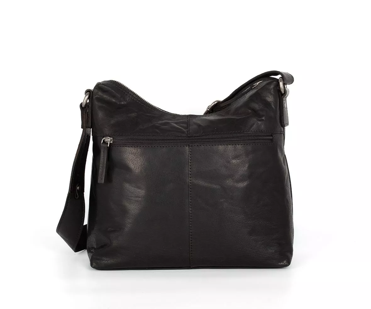 Leather Crossbody Bag - Arizona - Black