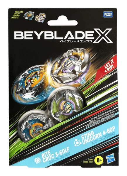 Hasbro Beyblade X | Bite Croc 3-60LF and Sting Unicorn 4-60P
