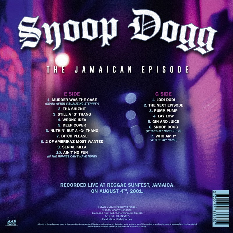 SNOOP DOGG - The Jamaican Episode - LP - Bright Purple Translucent