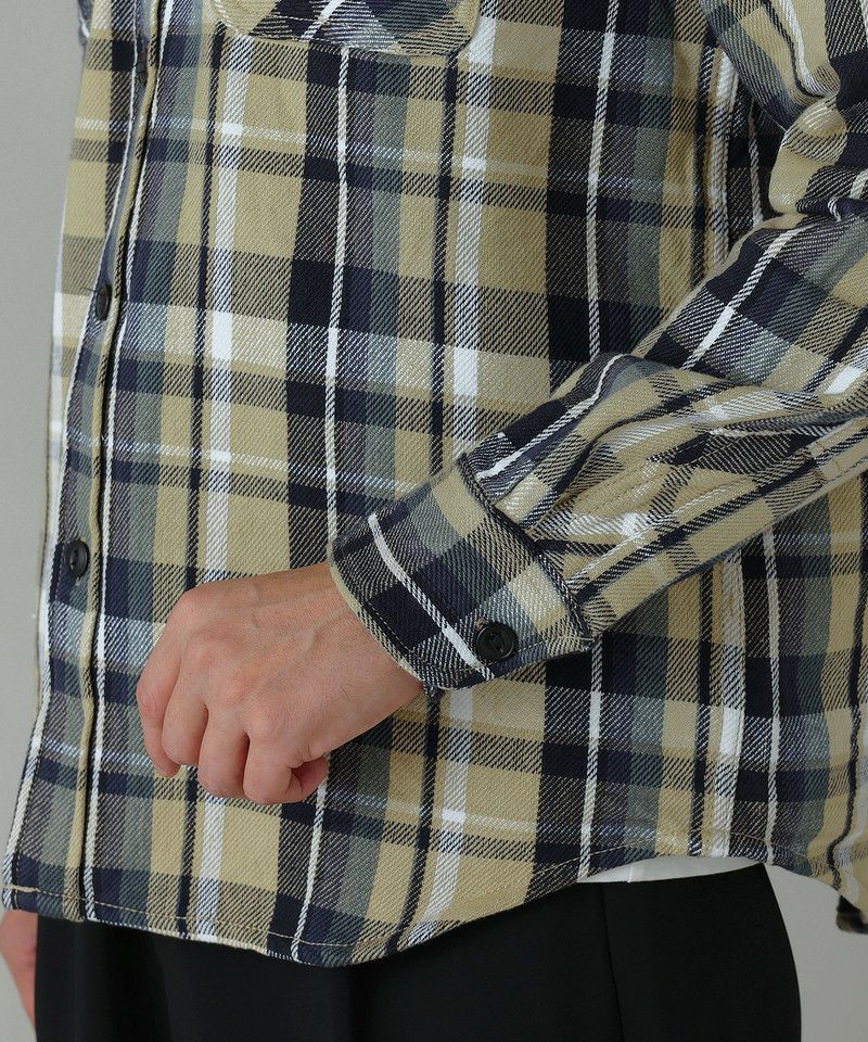 裏起毛ヘビーウェイトネルチェック/ストライプシャツ | 【公式】SPU