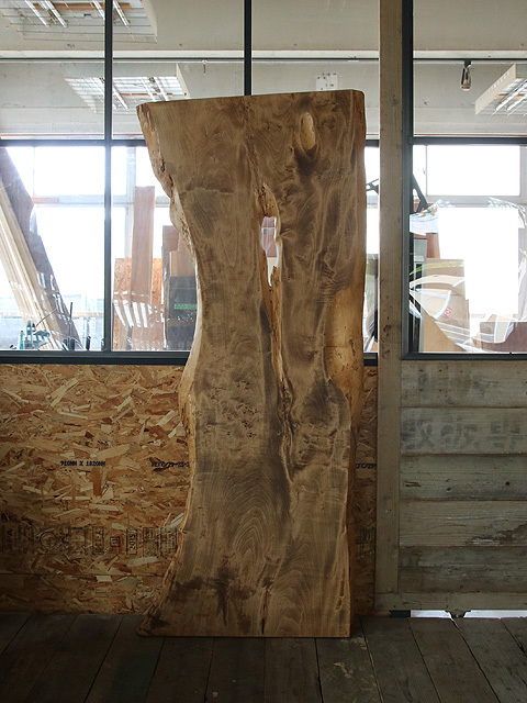 葉山展示品≪完成品≫無垢一枚板 トチ(栃) W2200×D700~960×t45mm