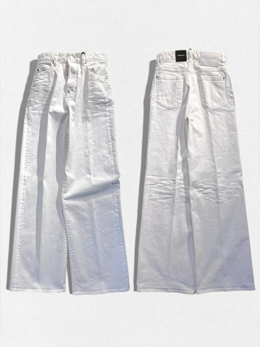ウォッシュ加工ホワイトデニムワイドパンツ | デニムパンツ | Studio