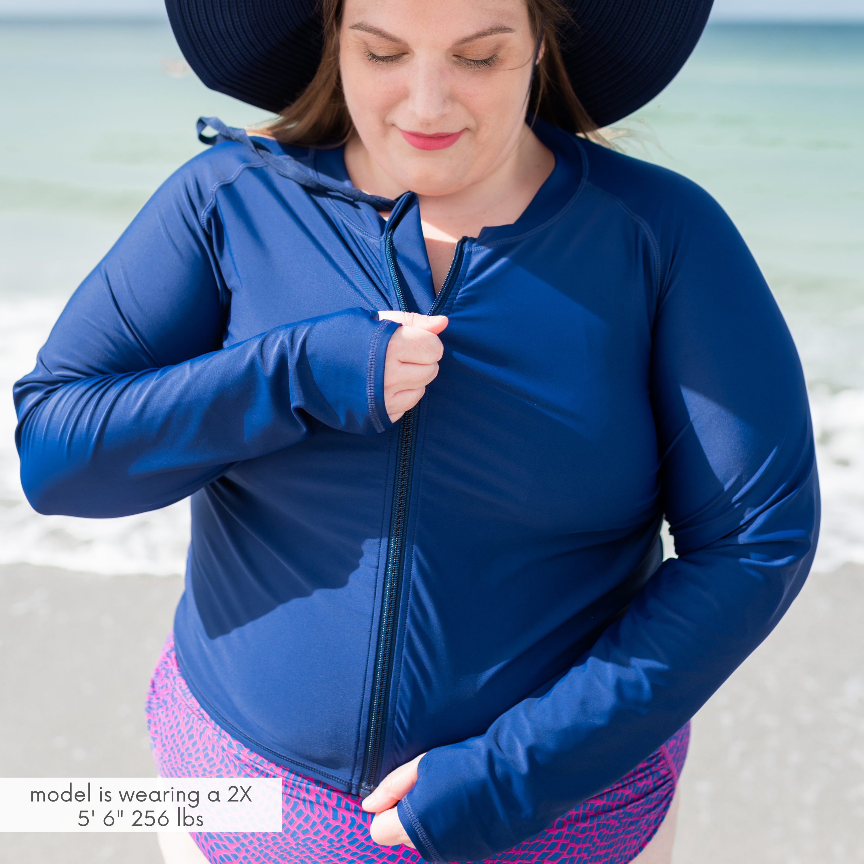 Women's Long Sleeve Crop Rash Guard | “Navy”