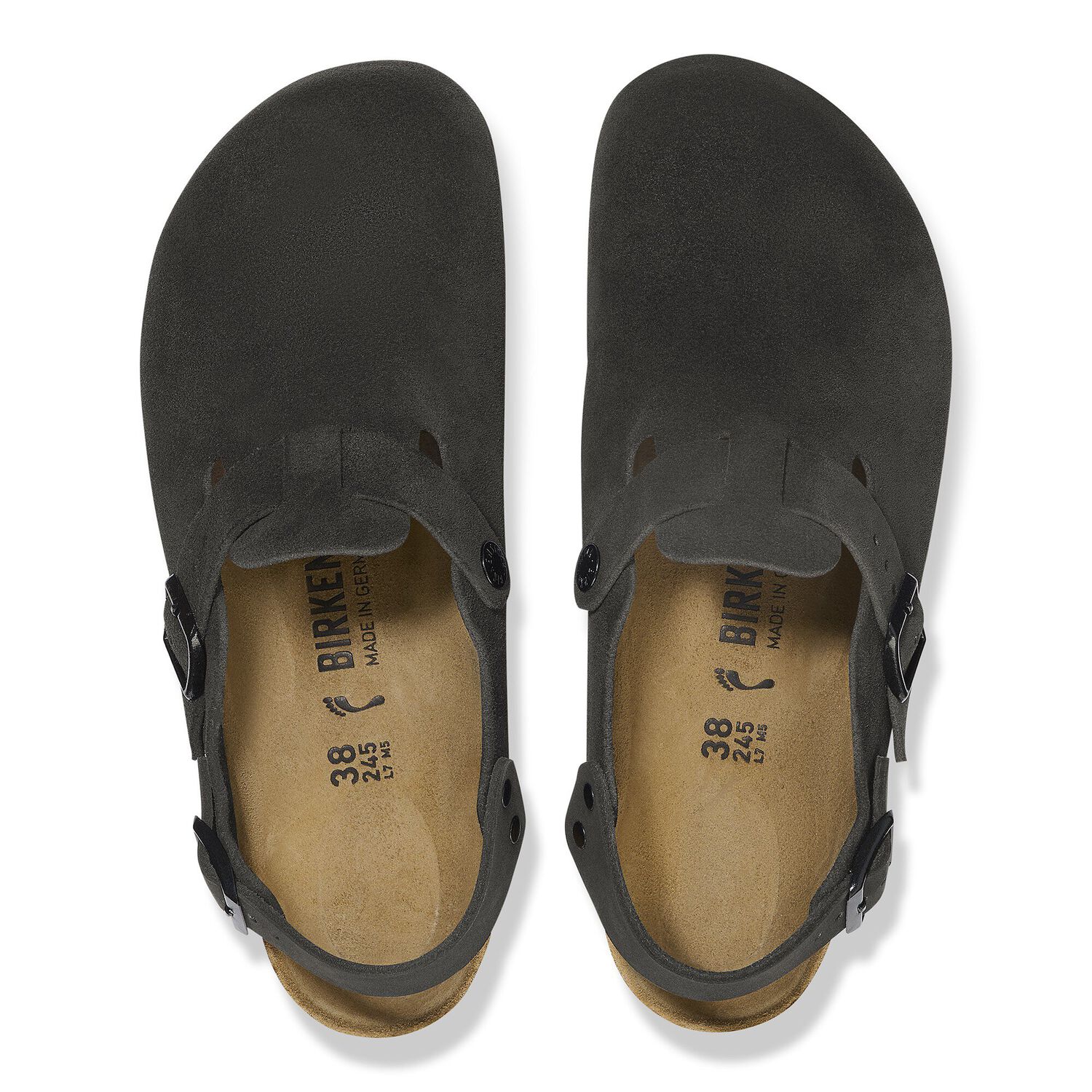Birkenstock Tokio Suede Leather (Narrow Width) Black