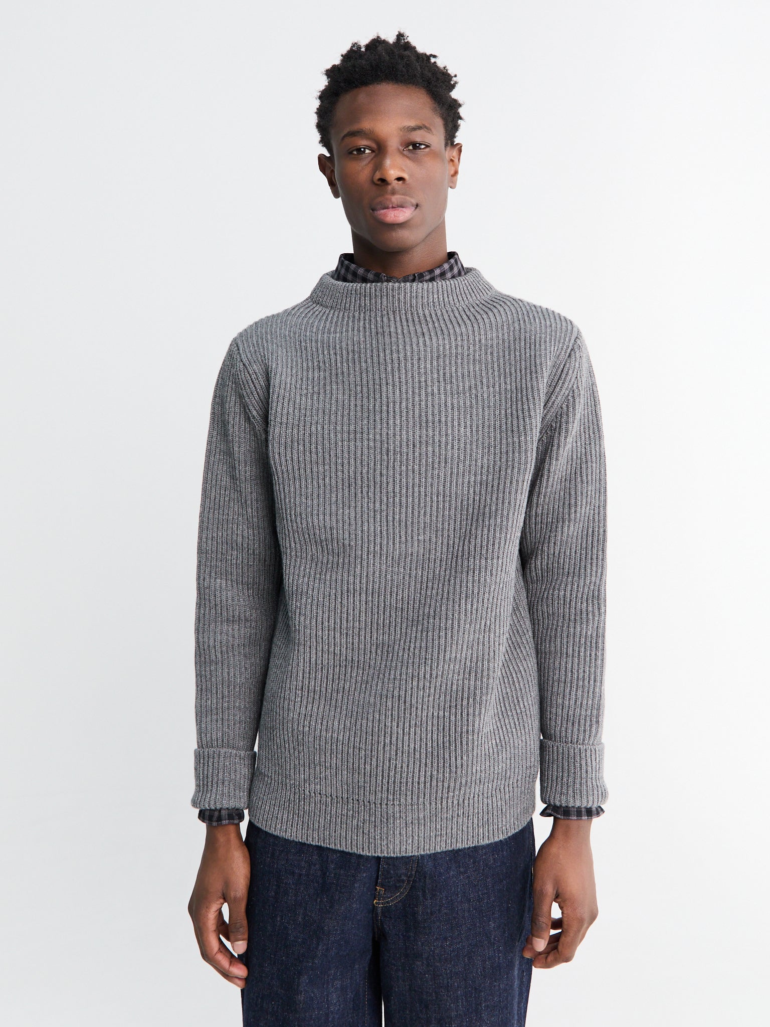 Andersen-Andersen - Navy Crewneck in Grey – Stoy