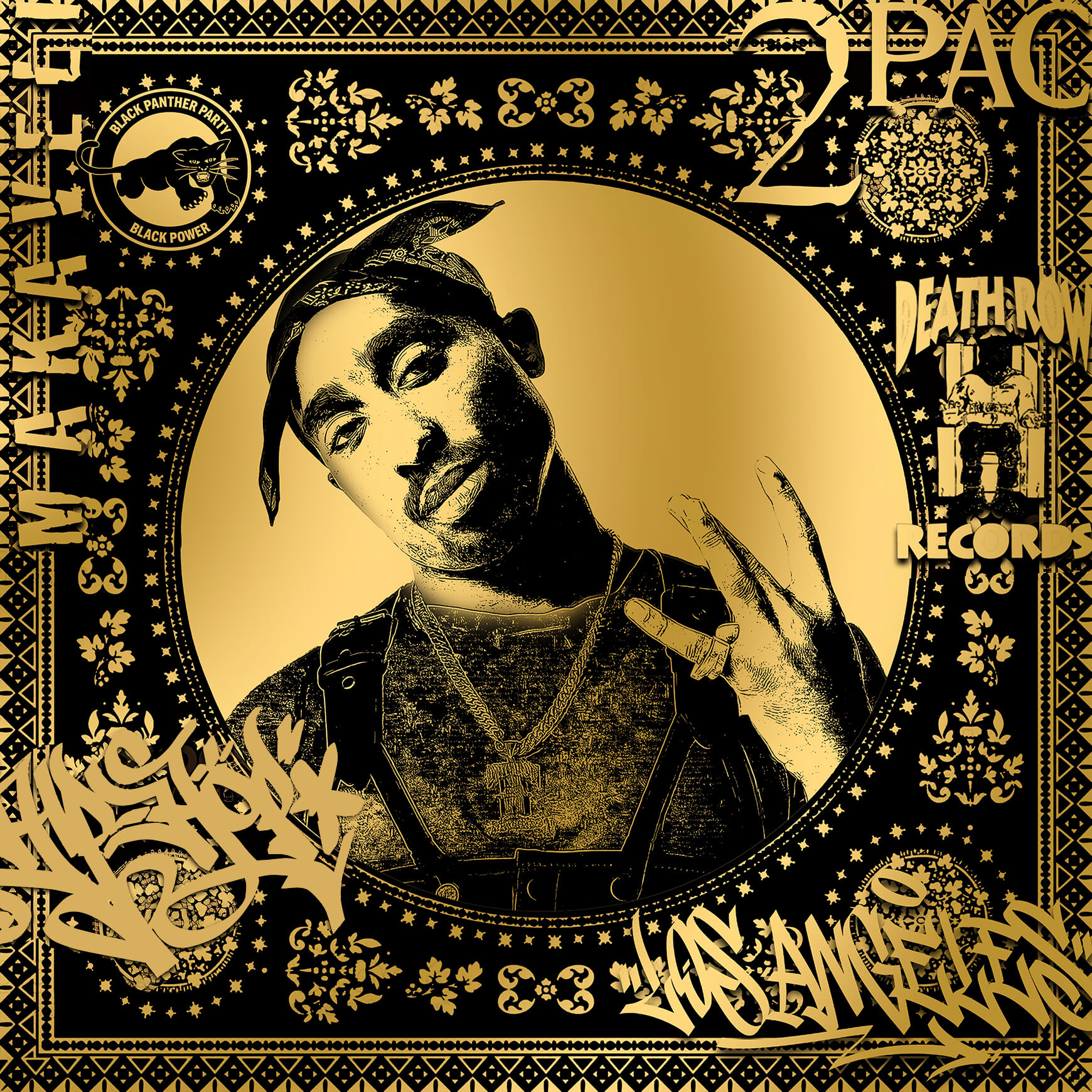 2Pac (Gold Print) - Agent X | Stopwatch Gallery | Art Gallery