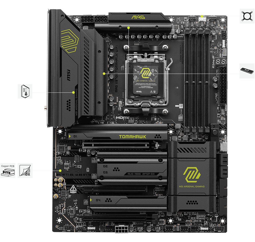 MAG X870E TOMAHAWK WIFI | Gaming Motherboards｜Best Motherboard