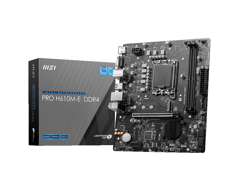 PRO H610M-E DDR4 Motherboard M-ATX - Intel 12th Gen Processors
