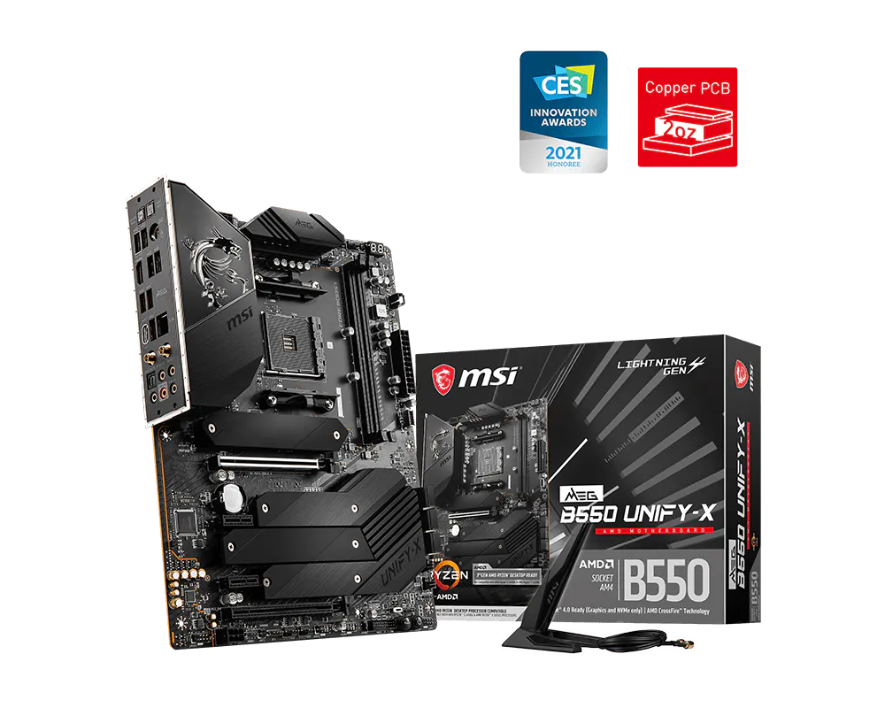 MSI MPG B550 UNIFY-X AMD AM4 DDR4 CF M.2 USB 3.2 Gen 2 Wi-Fi 6