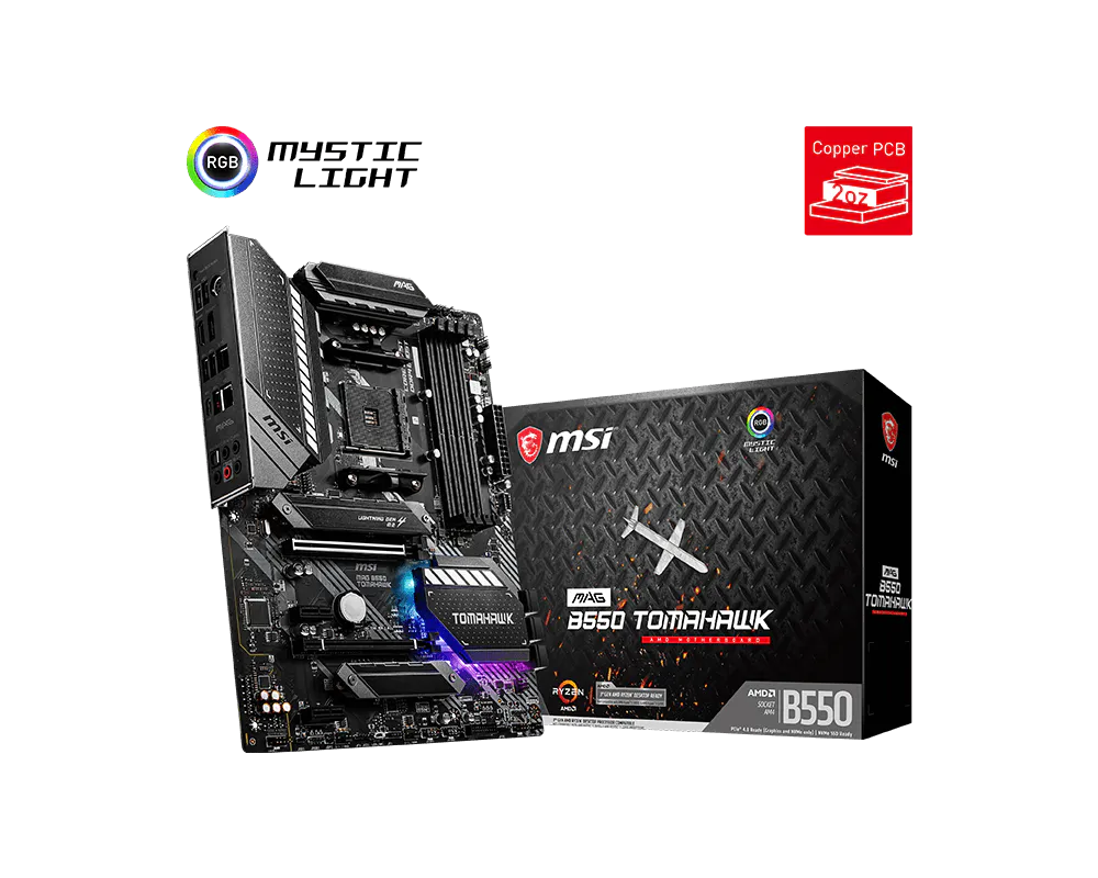 MSI MAG B550 TOMAHAWK AMD AM4 DDR4 CF M.2 USB 3.2 Gen 2 HDMI ATX