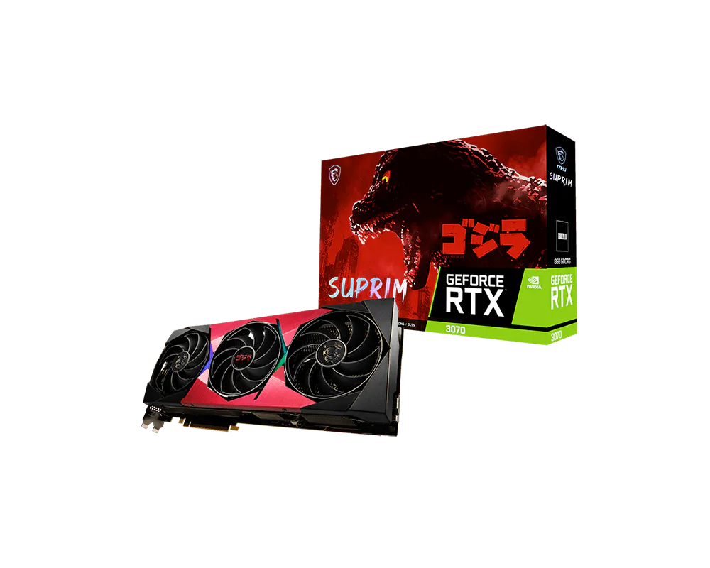 MSI GeForce RTX 3070 SUPRIM SE 8G LHR x GODZILLA
