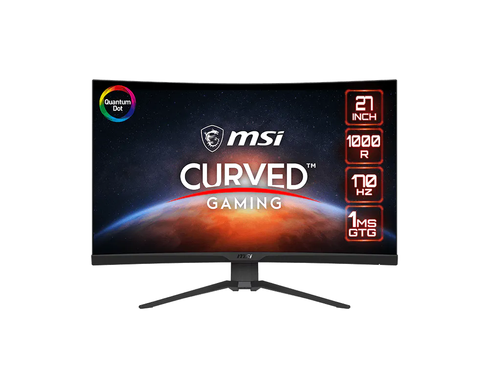 MSI MAG 275CQRF-QD 27 Inch WQHD Curved Gaming Monitor - 1000R