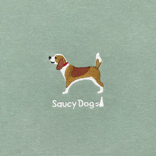 Saucy Dog わんこスウェット ビーグルver. スモーキーグリーン M Saucy